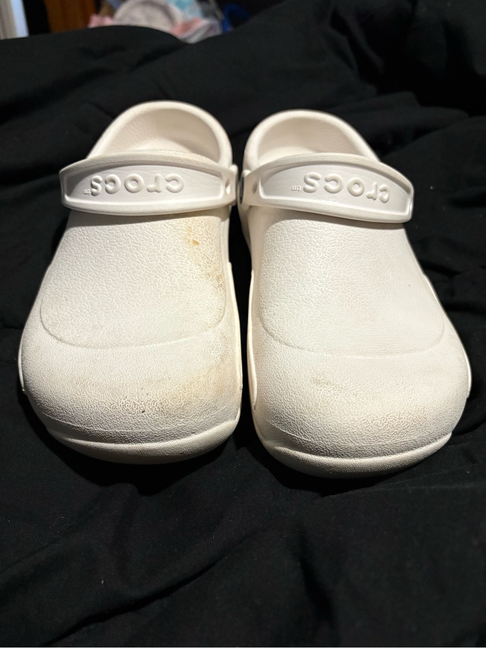 CROCS White Work Clog with Heel Strap